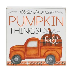 *All The Plaid and Pumpkin Things Box Sign Affordable Holiday Accessories