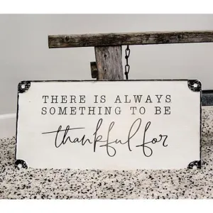 *Always Something to Be Thankful For Distressed Metal Sign Decorative Accessories last chance deals
