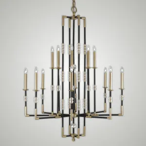 American Brass & Crystal Magro CH3545-35S-36G-ST Chandelier Light - Old Bronze (Black) with Old Brass Chandeliers Lighting One of the most popular