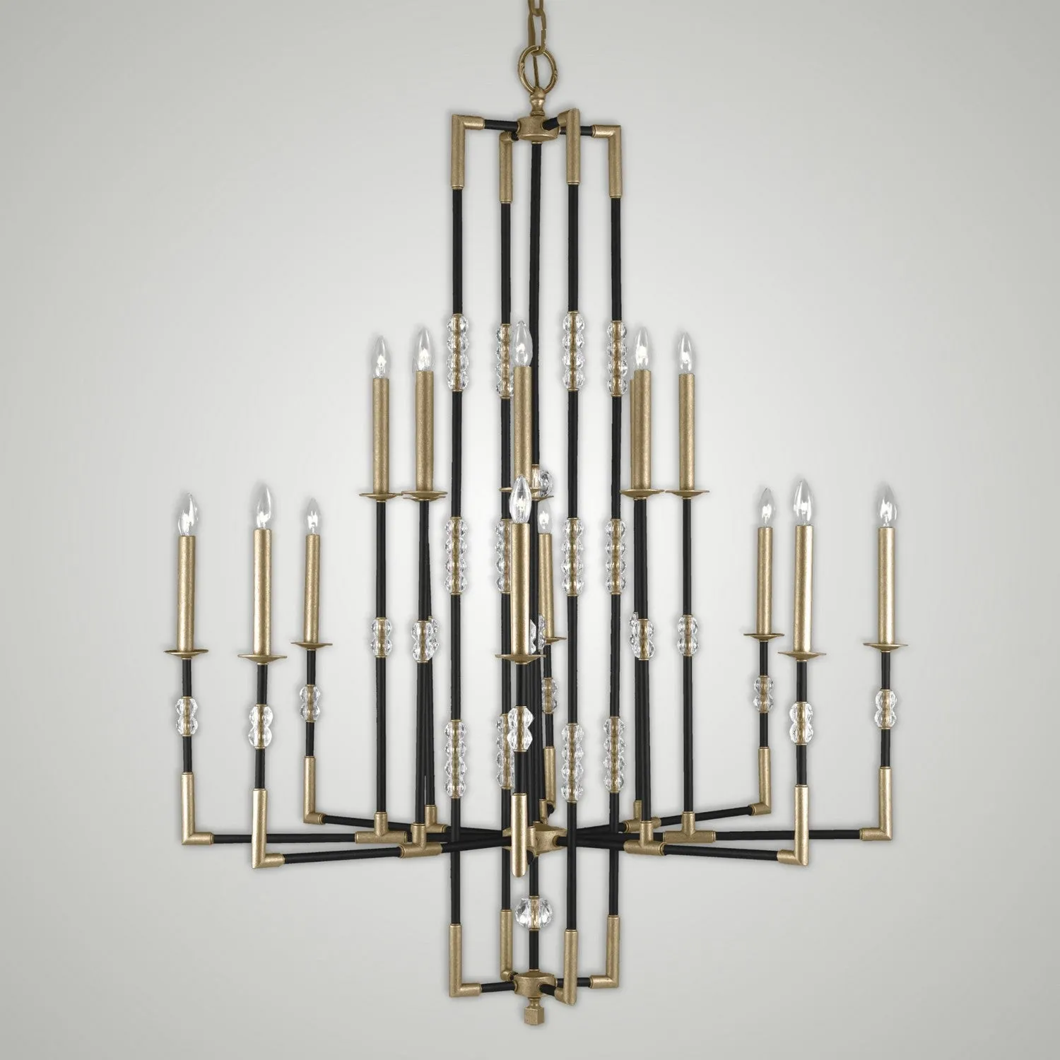 American Brass & Crystal Magro CH3545-35S-36G-ST Chandelier Light - Old Bronze (Black) with Old Brass Chandeliers Lighting One of the most popular