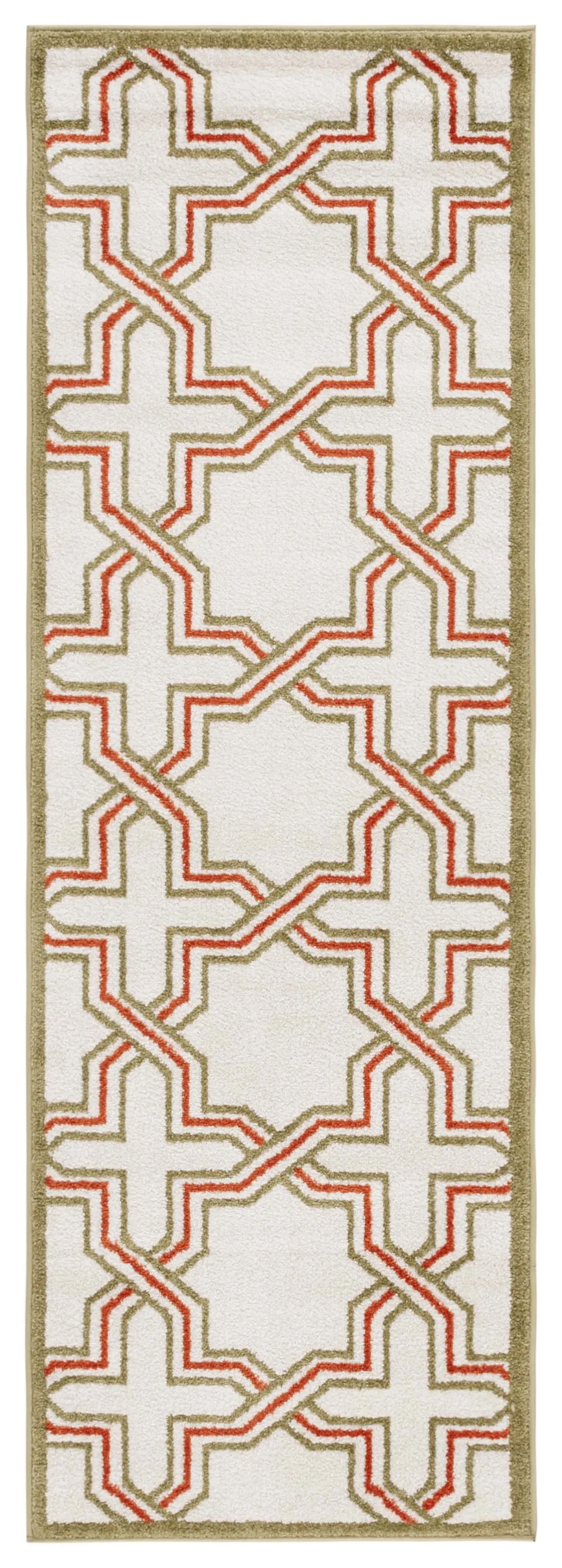 Amherst Machine Made Area Rug, Ivory / Light Green Contemporary Style Easy Care