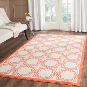 Amherst Machine Made Area Rug, Ivory / Orange Contemporary Style Easy Care Area Rugs mega sale