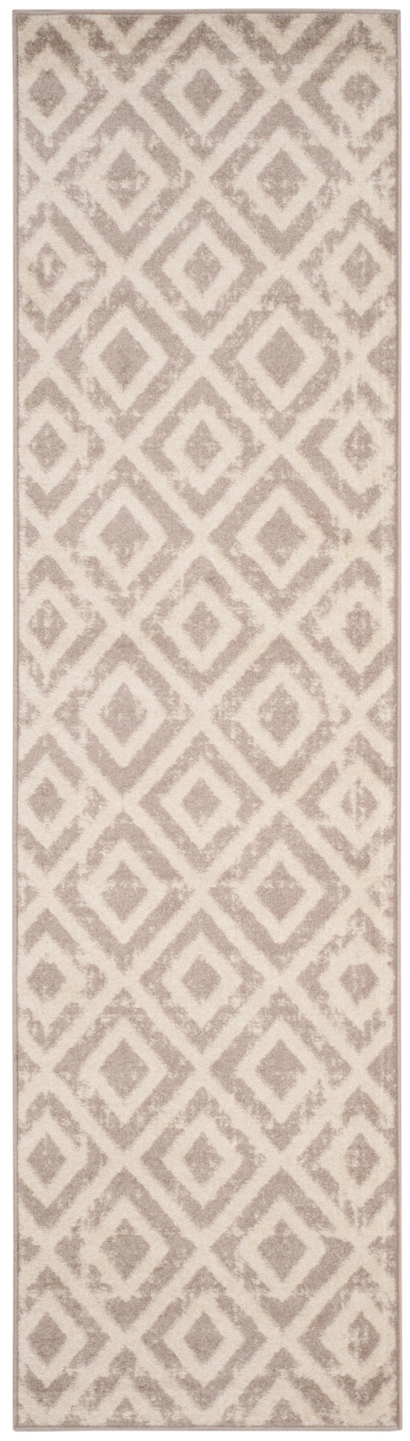 Amsterdam Machine Made Area Rug, Ivory / Mauve Contemporary Style Easy Care