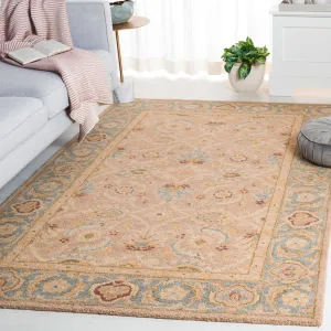 Anatolia Hand Made Area Rug, Brown / Blue Traditional Style Non-Shedding Area Rugs mega sale
