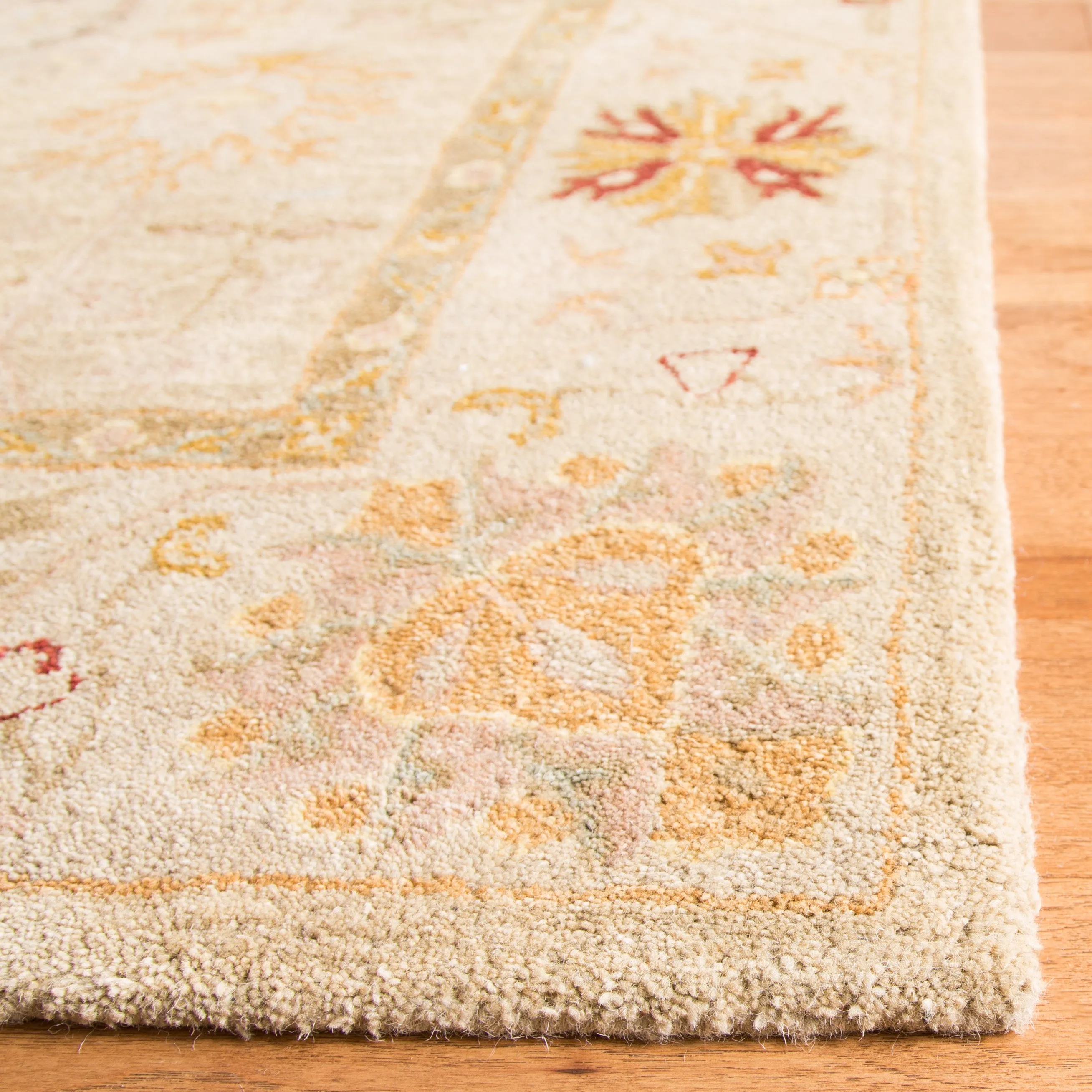 Anatolia Hand Made Area Rug, Taupe / Beige Traditional Style Non-Shedding