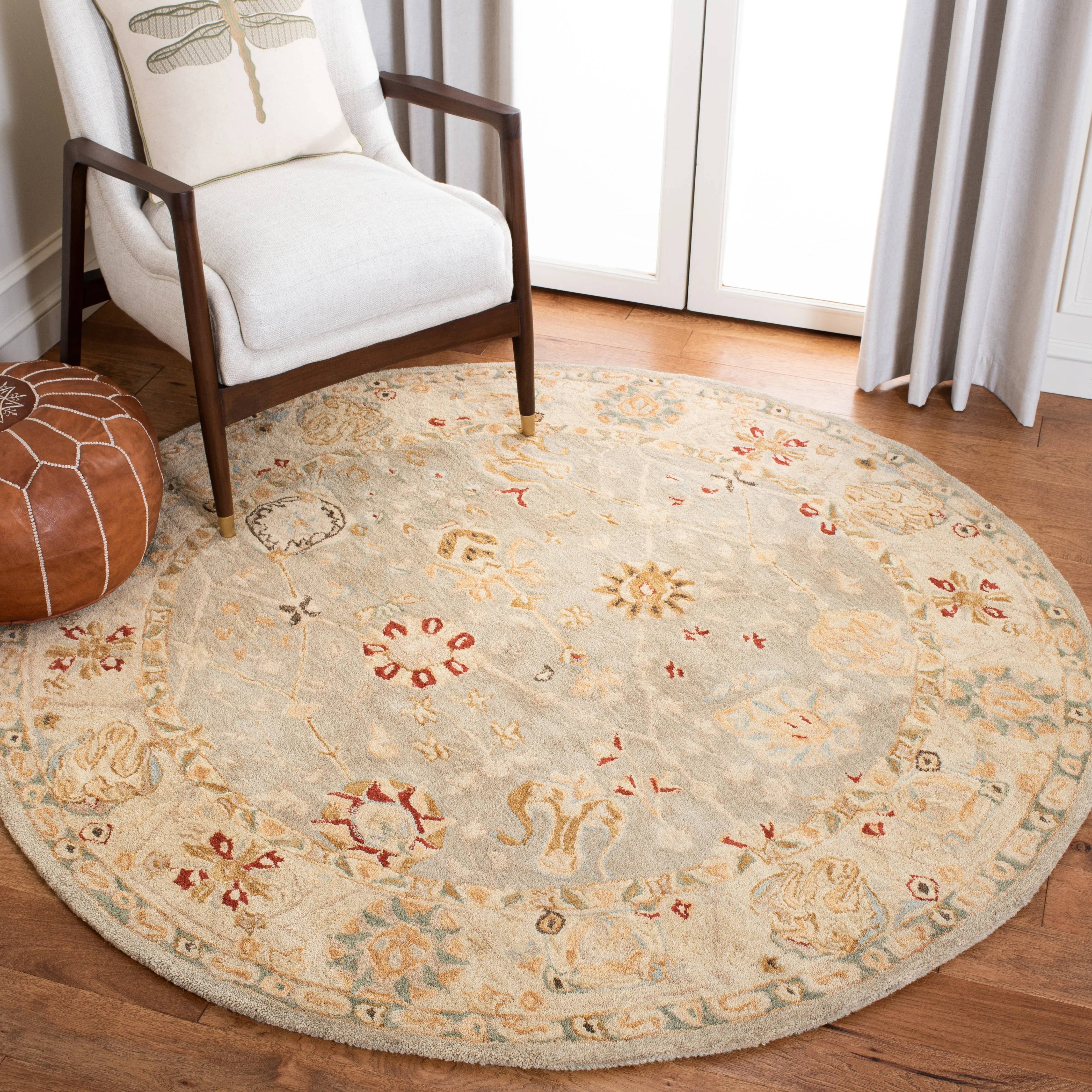 Anatolia Hand Made Area Rug, Taupe / Beige Traditional Style Non-Shedding