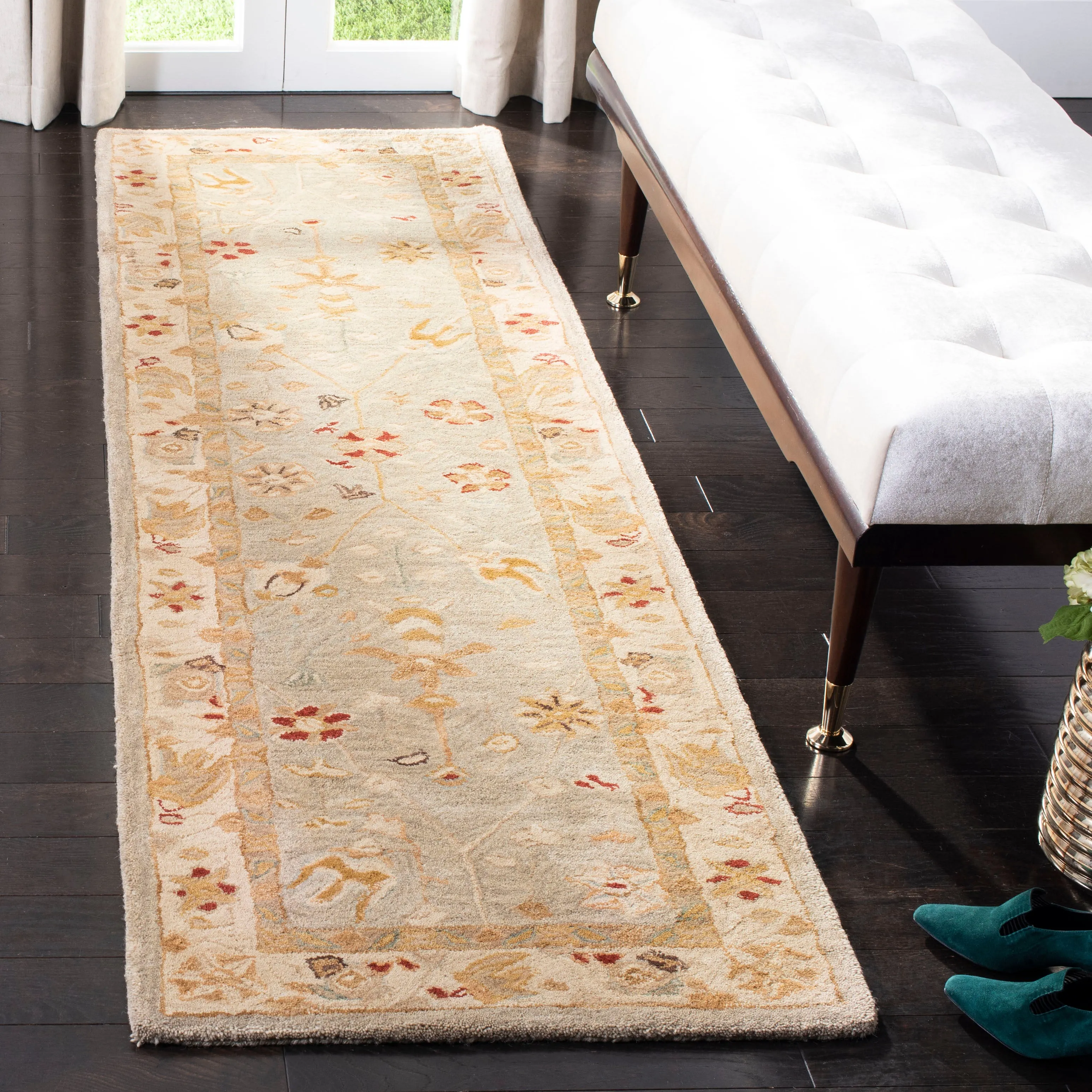 Anatolia Hand Made Area Rug, Taupe / Beige Traditional Style Non-Shedding