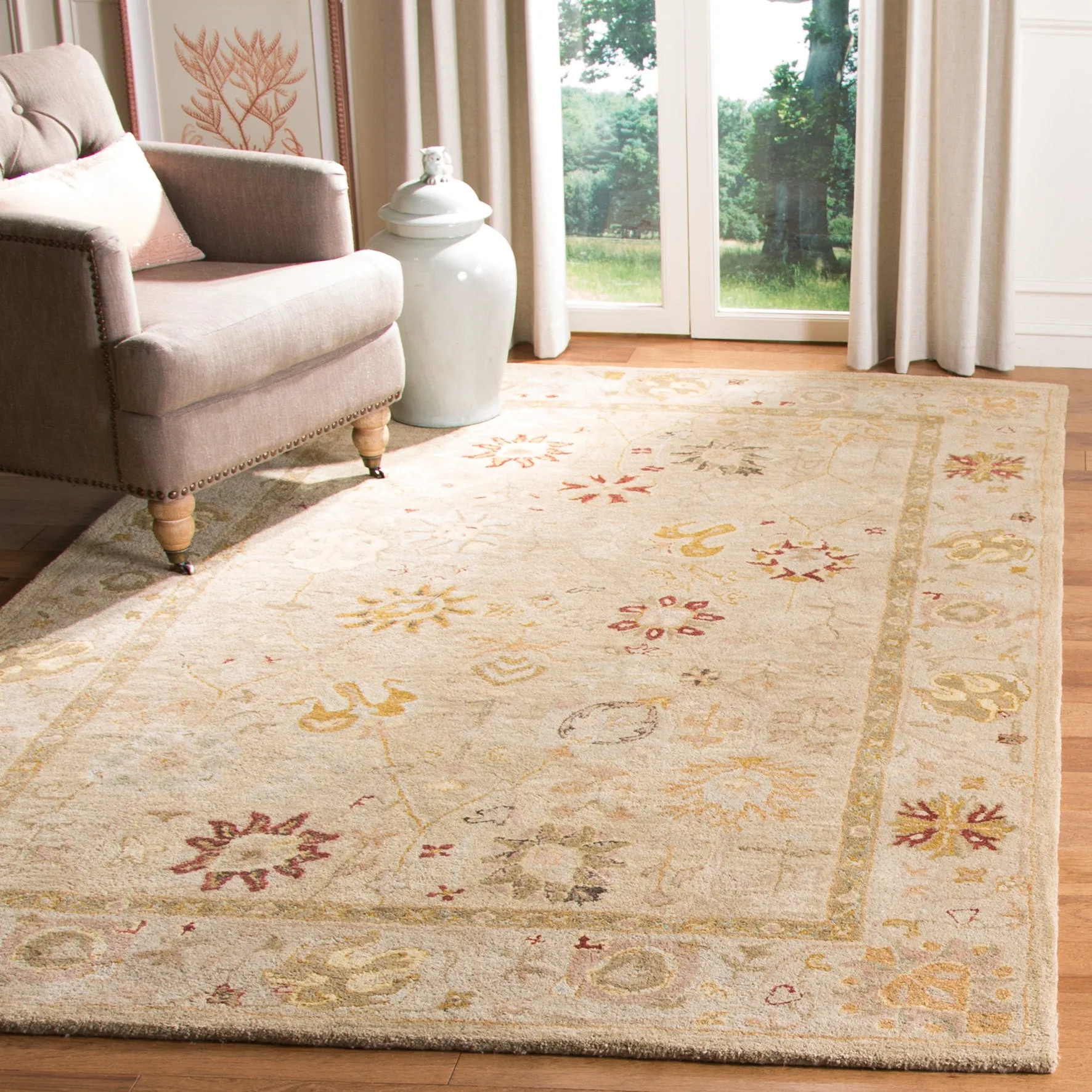 Anatolia Hand Made Area Rug, Taupe / Beige Traditional Style Non-Shedding Area Rugs buy 1 get 1