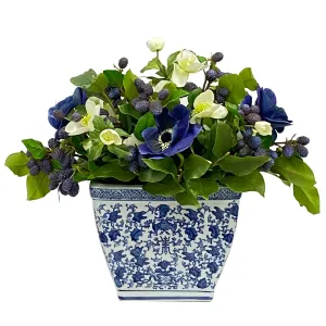 Anemone & Mulberry Arrangement Artificial Flowers Spring Refresh