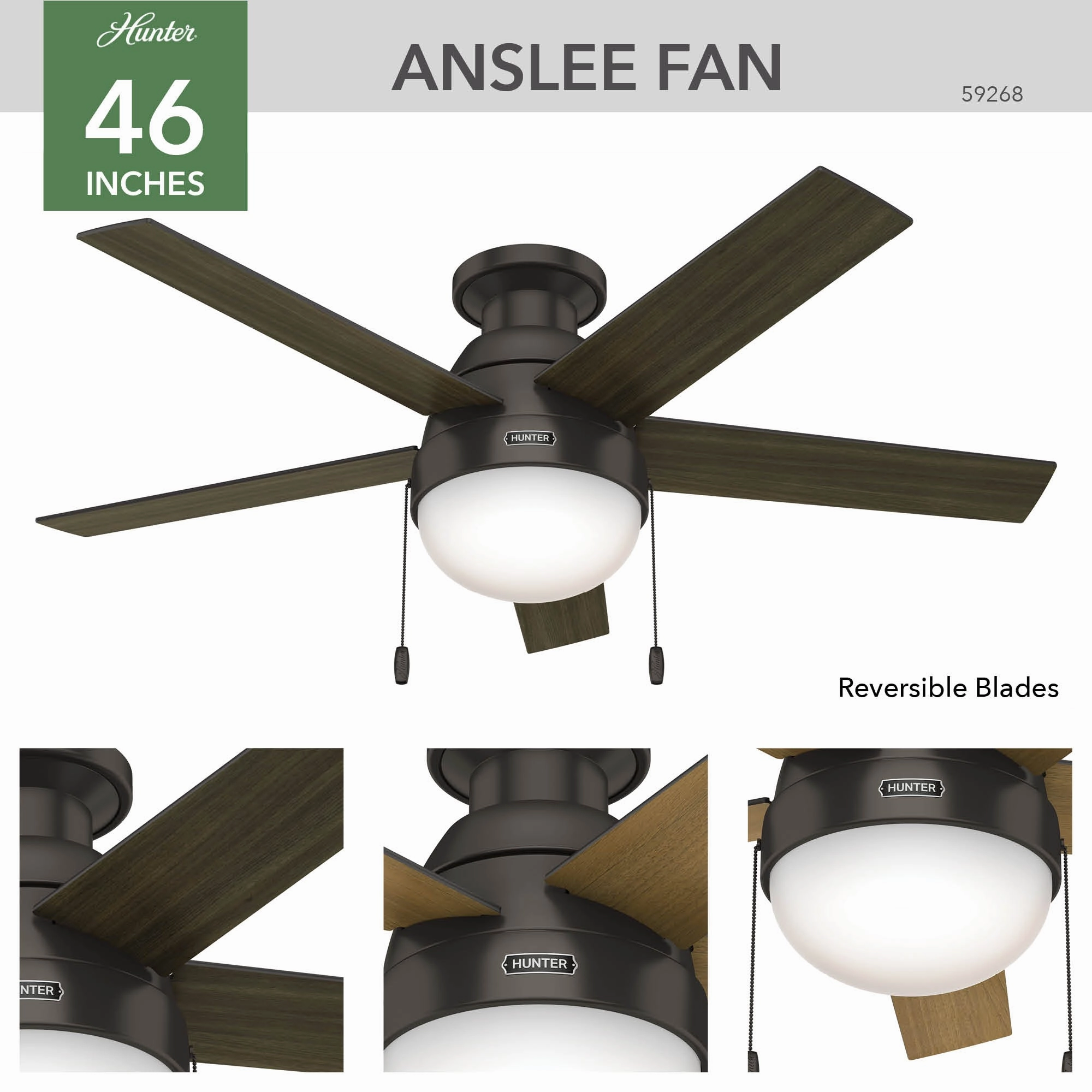 Anslee 46"Ceiling Fan Premier Bronze Small Room Fans sale