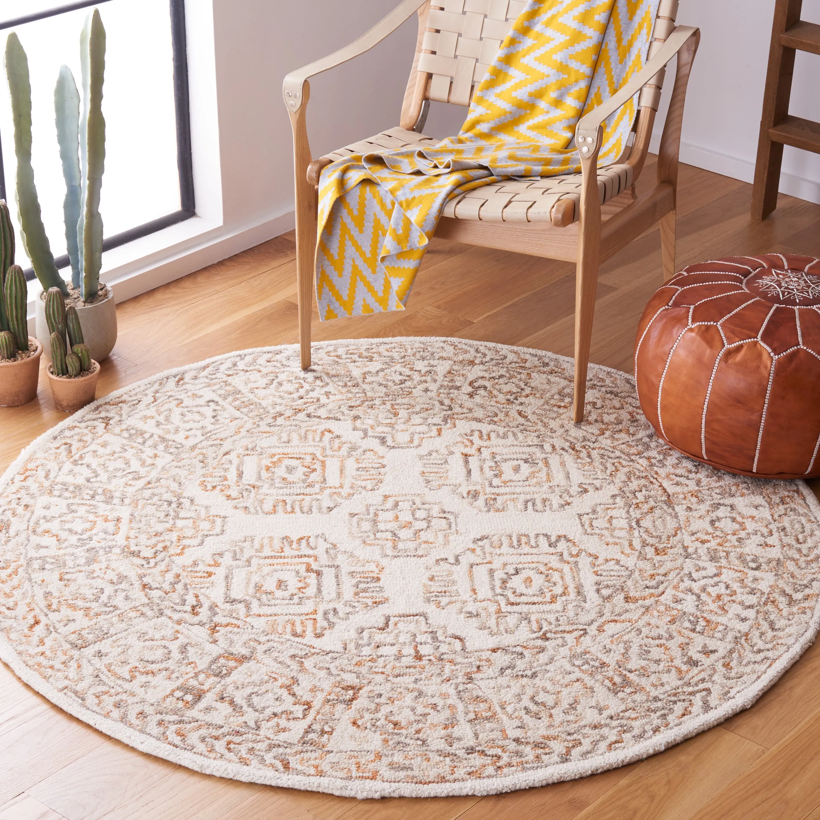 Aspen Hand Made Area Rug, Ivory / Sage Traditional Style Non-Shedding
