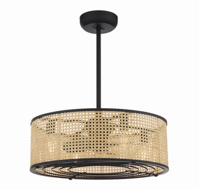 Astoria Four Light Fan D'lier Matte Black Fandeliers FANS on sale now