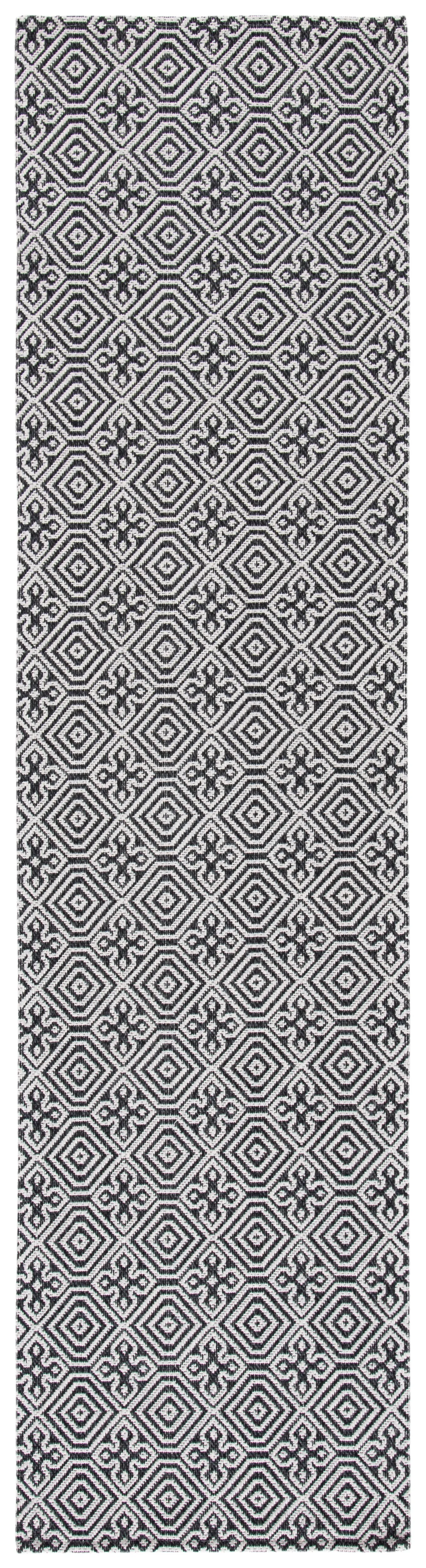 Augustine Machine Made Area Rug, Black / Light Grey Contemporary Style Easy Care