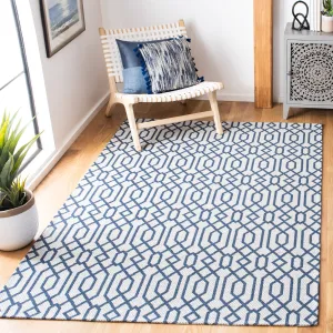 Augustine Machine Made Area Rug, Navy / Light Grey Contemporary Style Easy Care Area Rugs buy 1 get 1