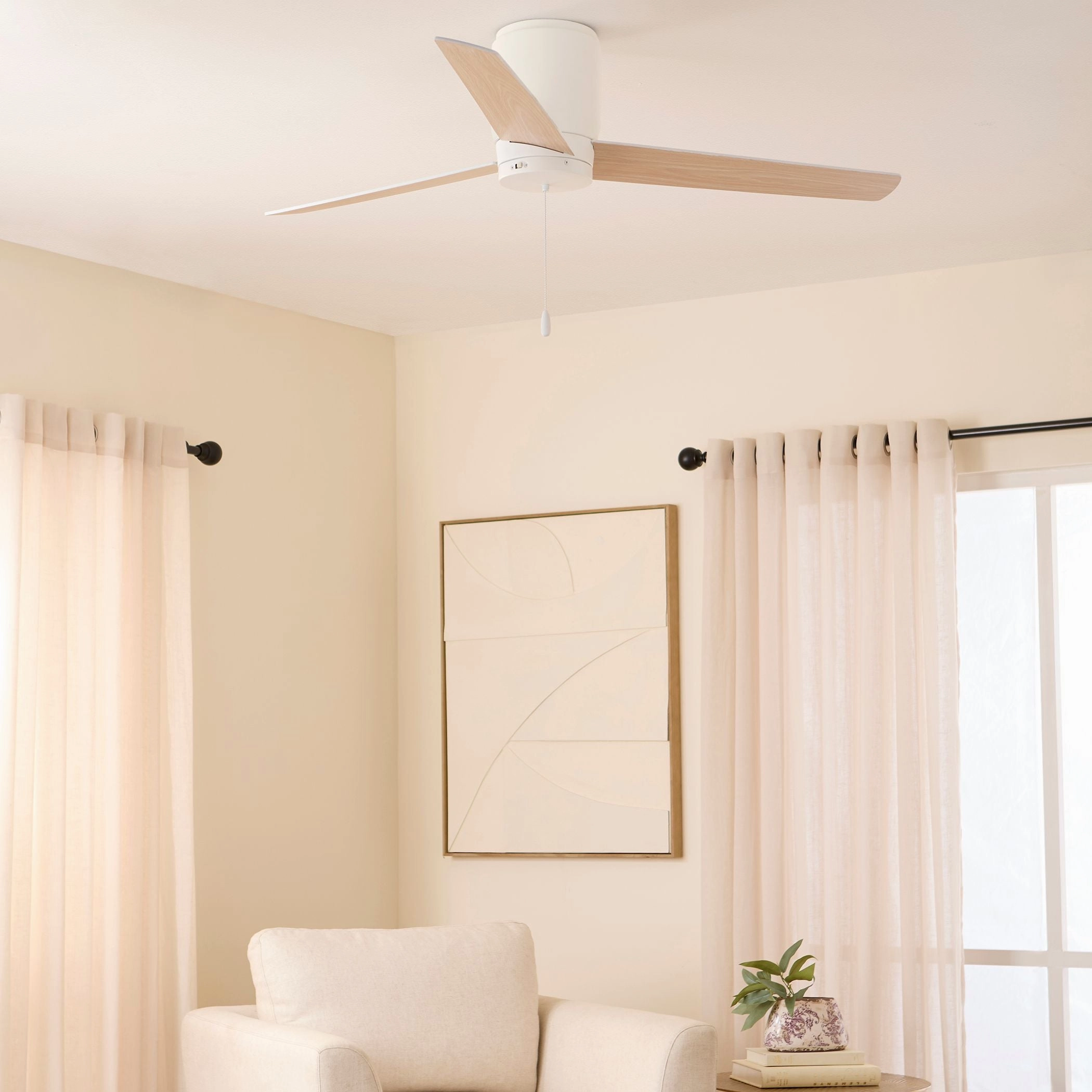 Banzai 52"Ceiling Fan Studio White Huggers Fans low price shop