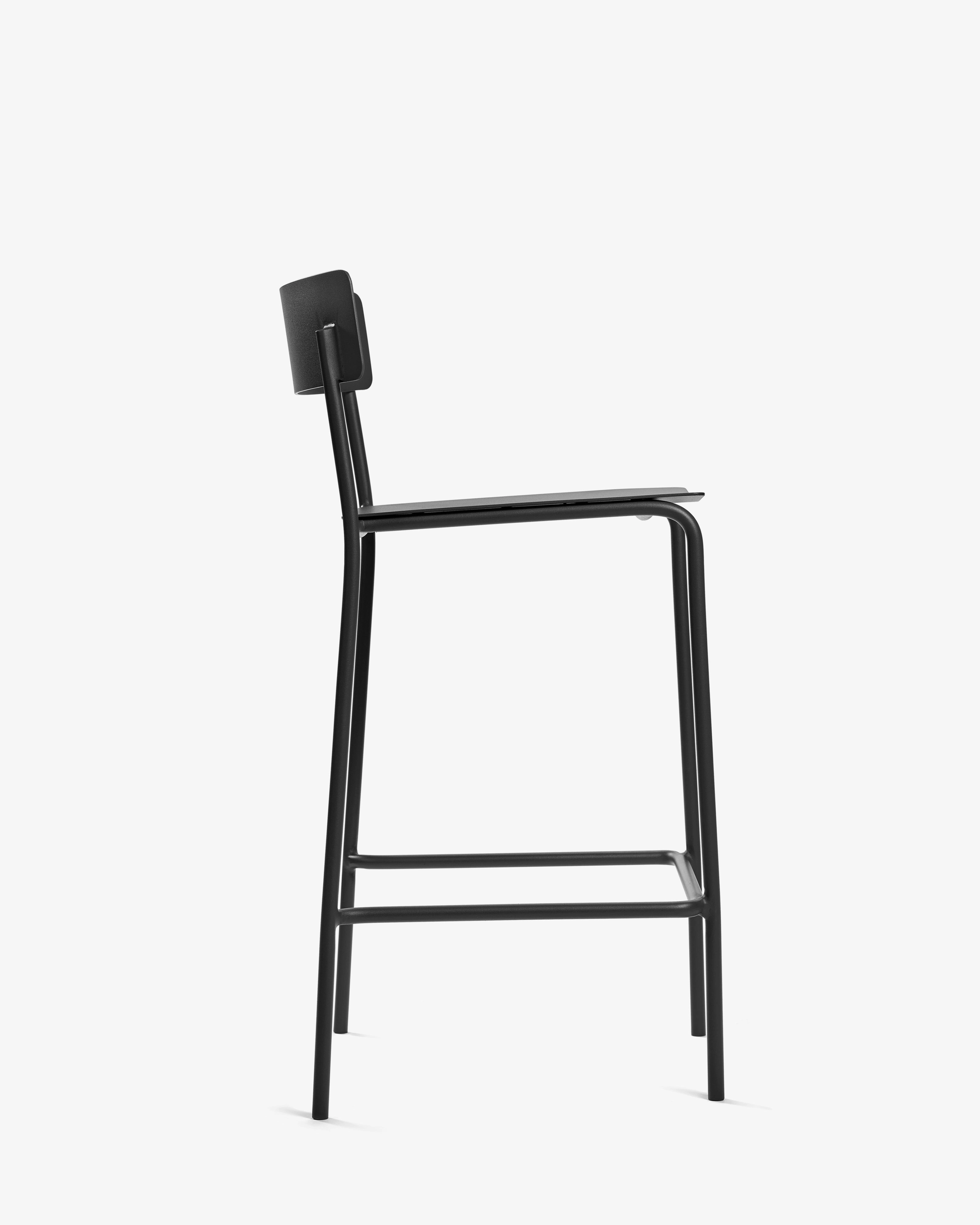 Bar stool aluminium black August