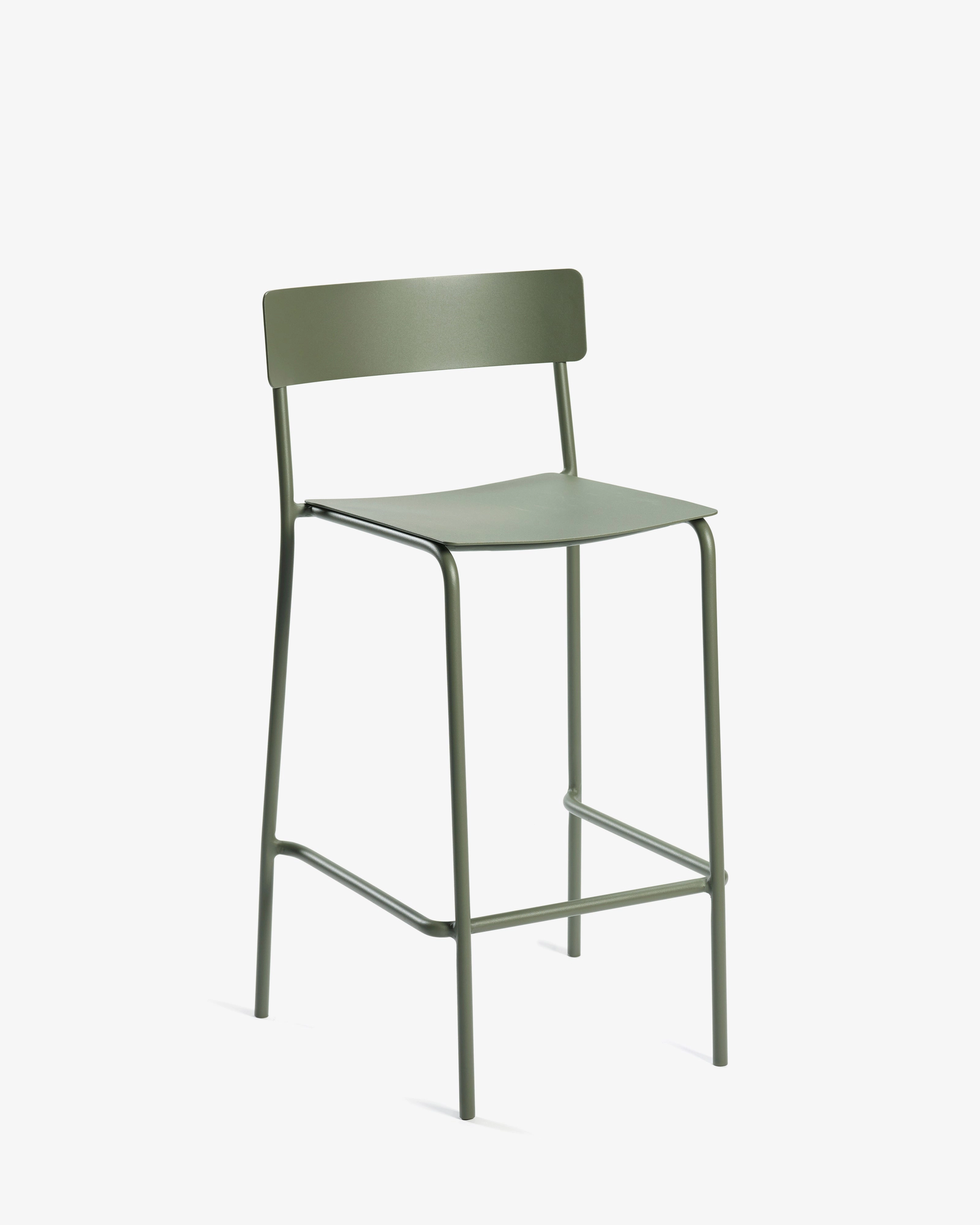 Bar stool aluminium eucalyptus green August Outdoor Furniture cheap deals