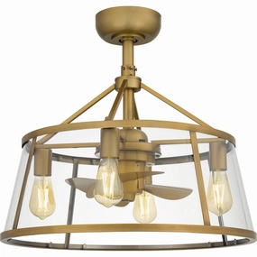 Barlow Four Light Fandelier Weathered Brass Fandeliers FANS on sale now