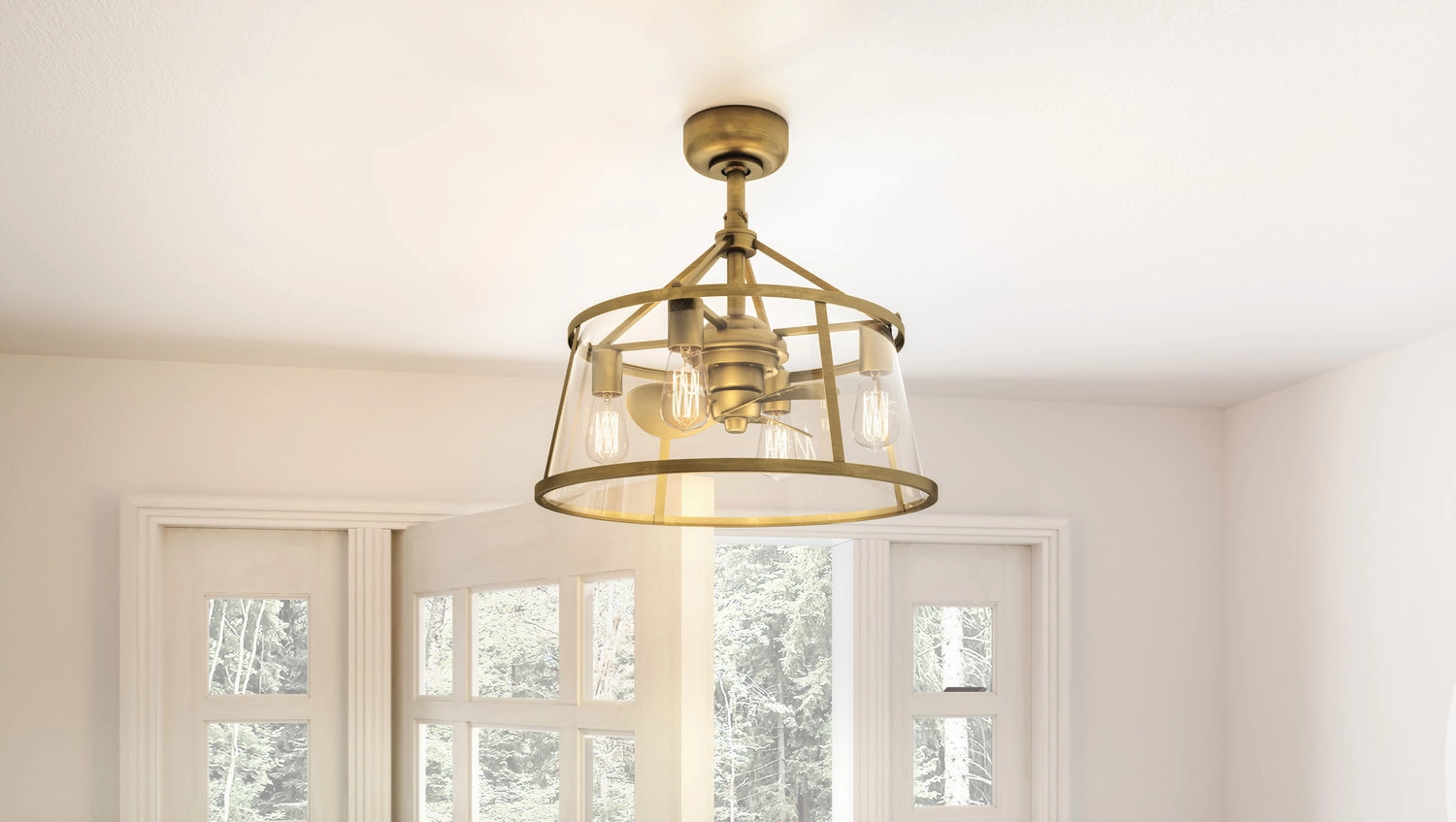 Barlow Four Light Fandelier Weathered Brass Fandeliers at discount prices