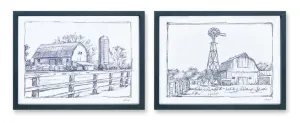 Barn Print (Set of 2) 15.75"L x 12"H MDF/Paper Decorative Accessories trending offers