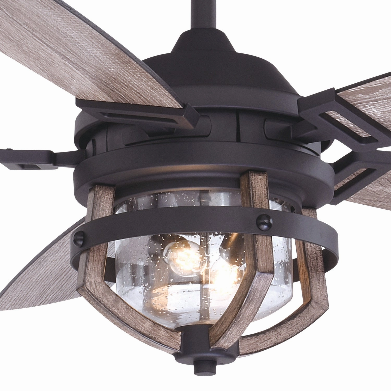 Barnes 54"Ceiling Fan Matte Black and Rustic Oak Outdoor Fans sale online