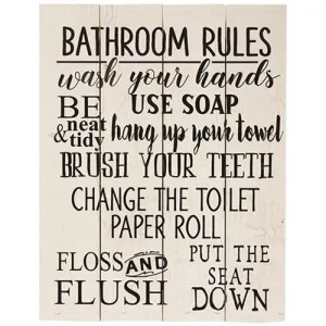 Bathroom Rules Pallet Art Decorative Accessories low price