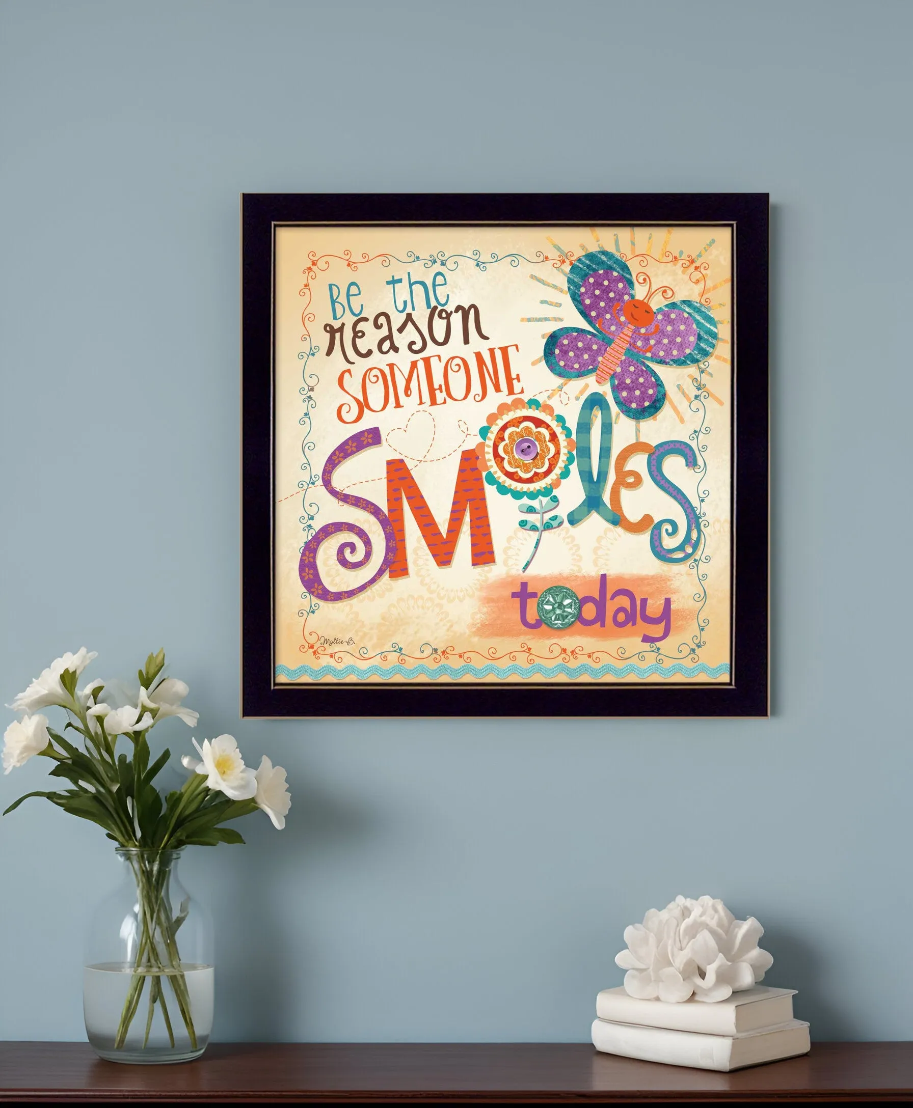 Be the Reason Someone Smiles Black Framed Print Wall Art Affordable Wall Decoration items