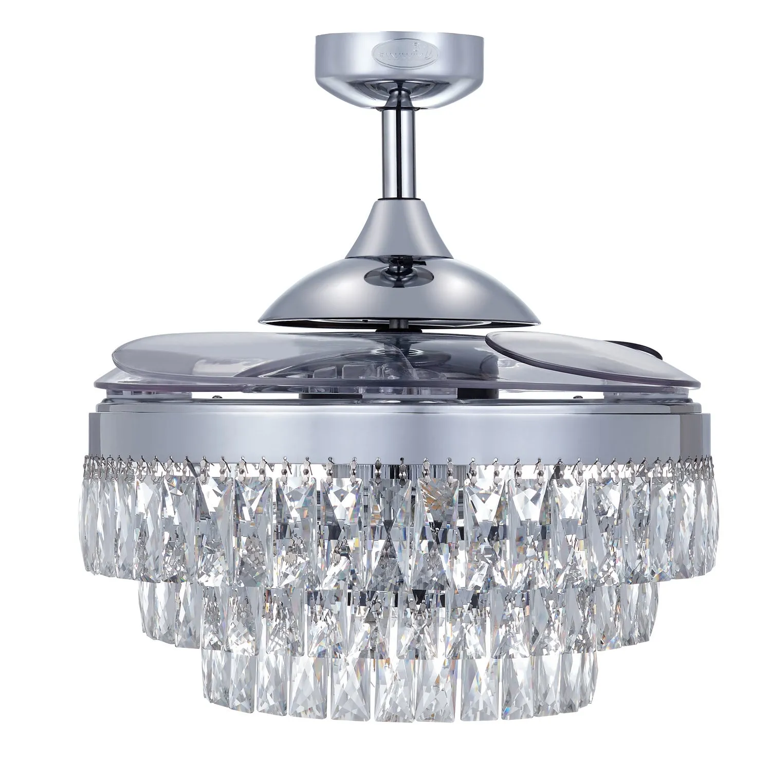 Beacon Veil 21292301 Ceiling Fan - Chrome, Clear/