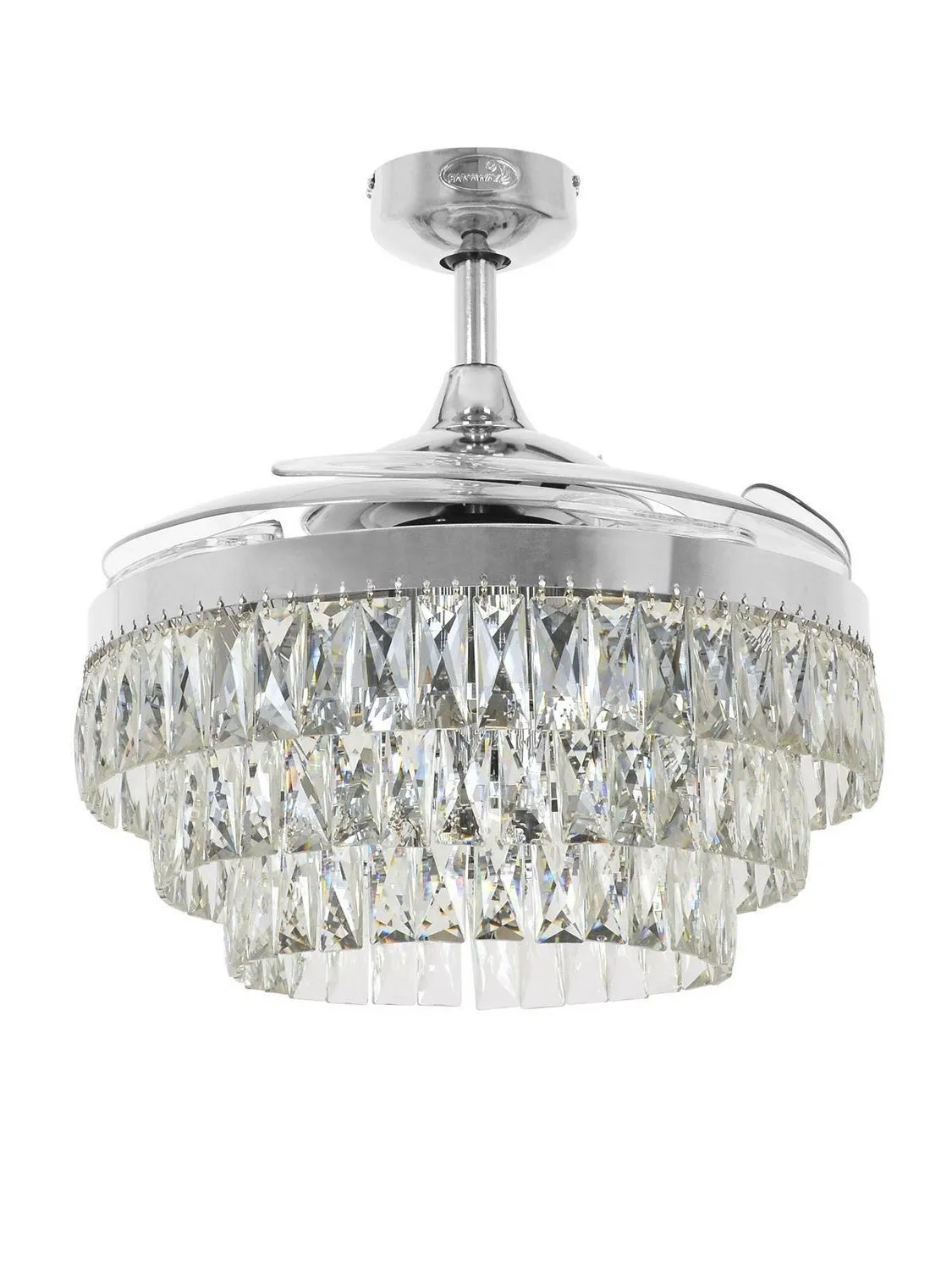 Beacon Veil 21292301 Ceiling Fan - Chrome, Clear/