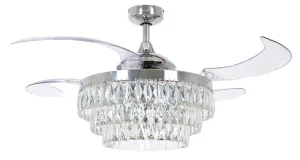 Beacon Veil 21292301 Ceiling Fan - Chrome, Clear/ Hugger Ceiling Fans deals