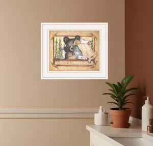 Bear Necessities 1 White Framed Print Bathroom Wall Art Cheap Wall Mirrors & Decor