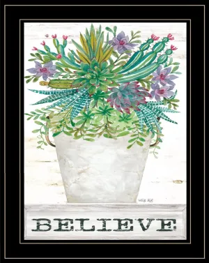 Believe Succulents 3 Black Framed Print Wall Art Buy Wall Decor with deals