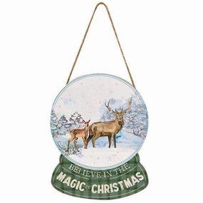 Believe in the Magic of Christmas Wooden Snowglobe Ornament Decorative Accessories hot offers