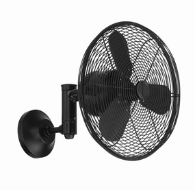 Bellows IV Indoor/Outdoor 14"Wall Fan Flat Black Wall Fans Cooling Combo
