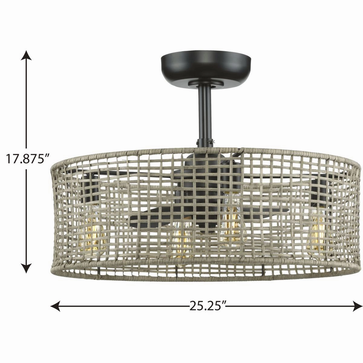Belva 25"Ceiling Fan Matte Black Fandeliers at discount prices