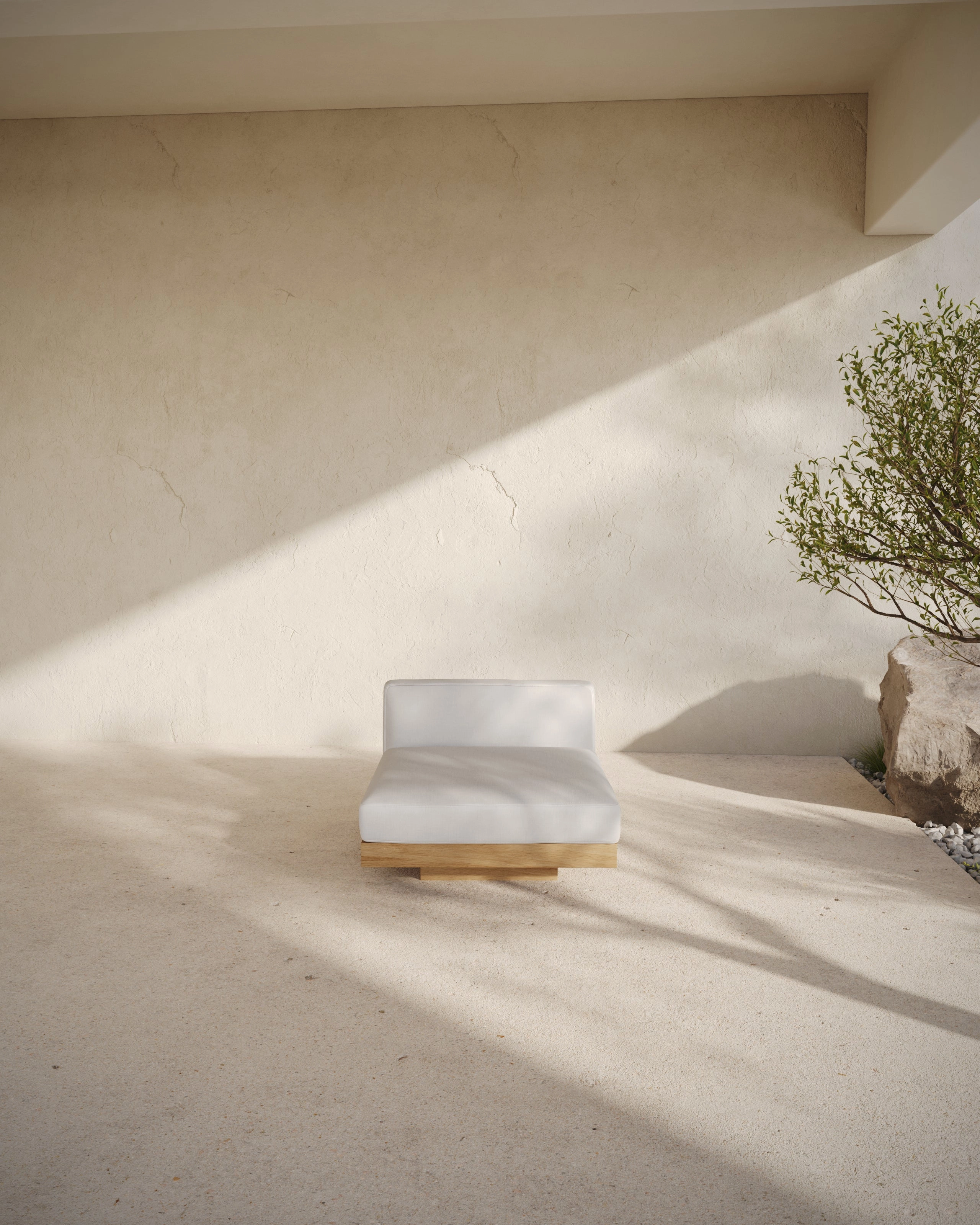 Bench one seater incl cushion outdoor white  Rudolph
