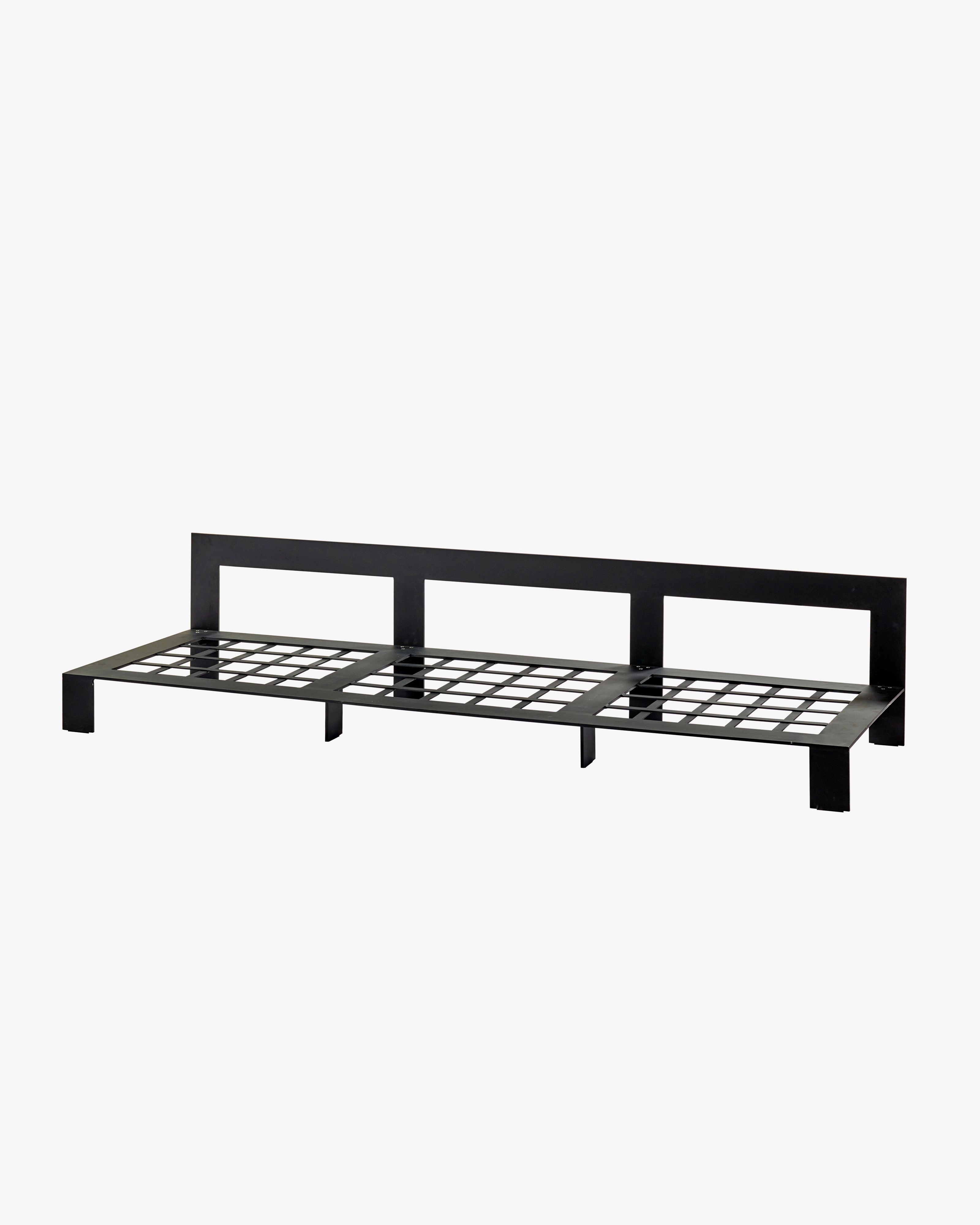 Bench three seater incl cushion outdoor beige