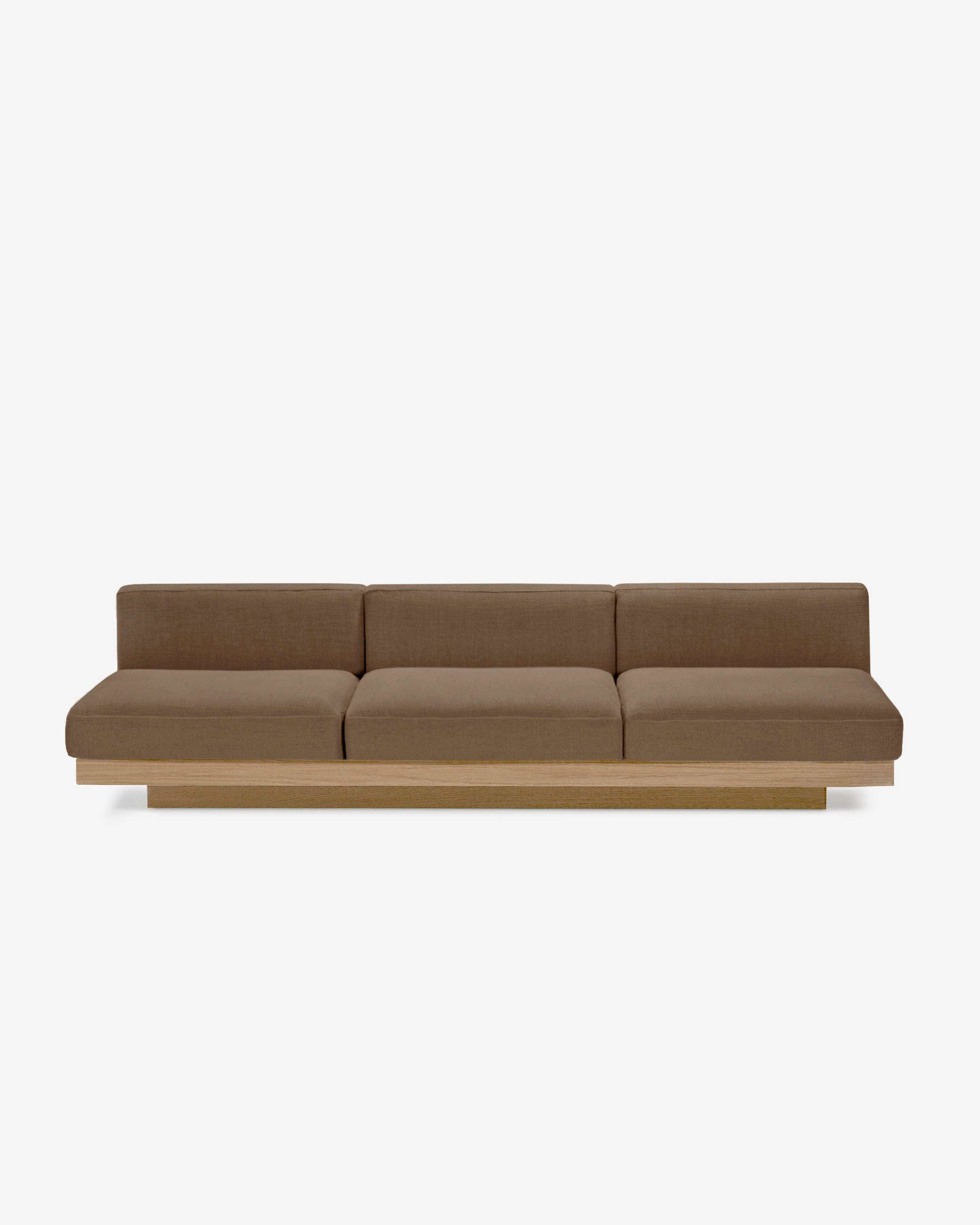 Bench three seater incl cushion outdoor camel Rudolph