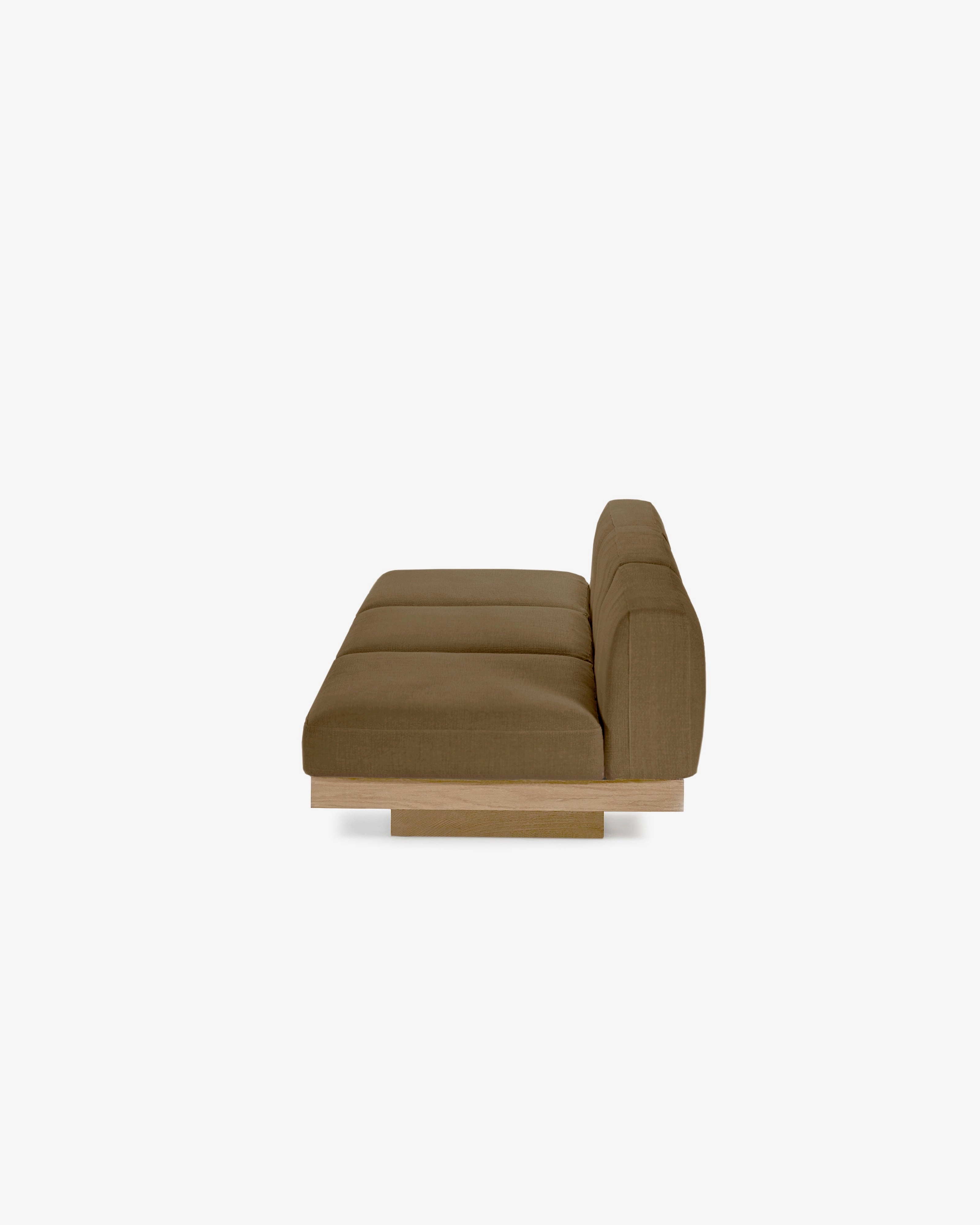 Bench three seater incl cushion outdoor camel Rudolph