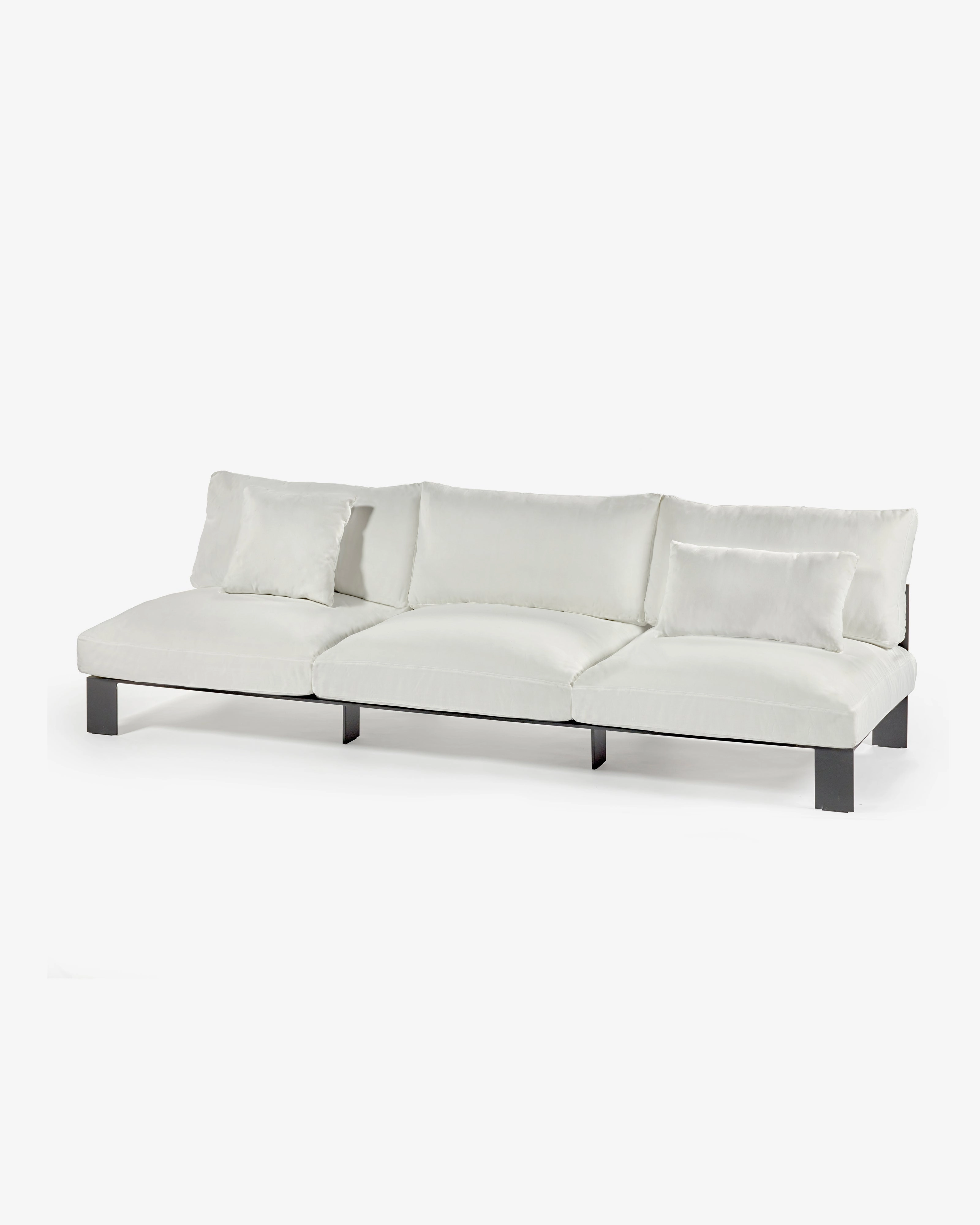 Bench three seater incl cushion outdoor snow white