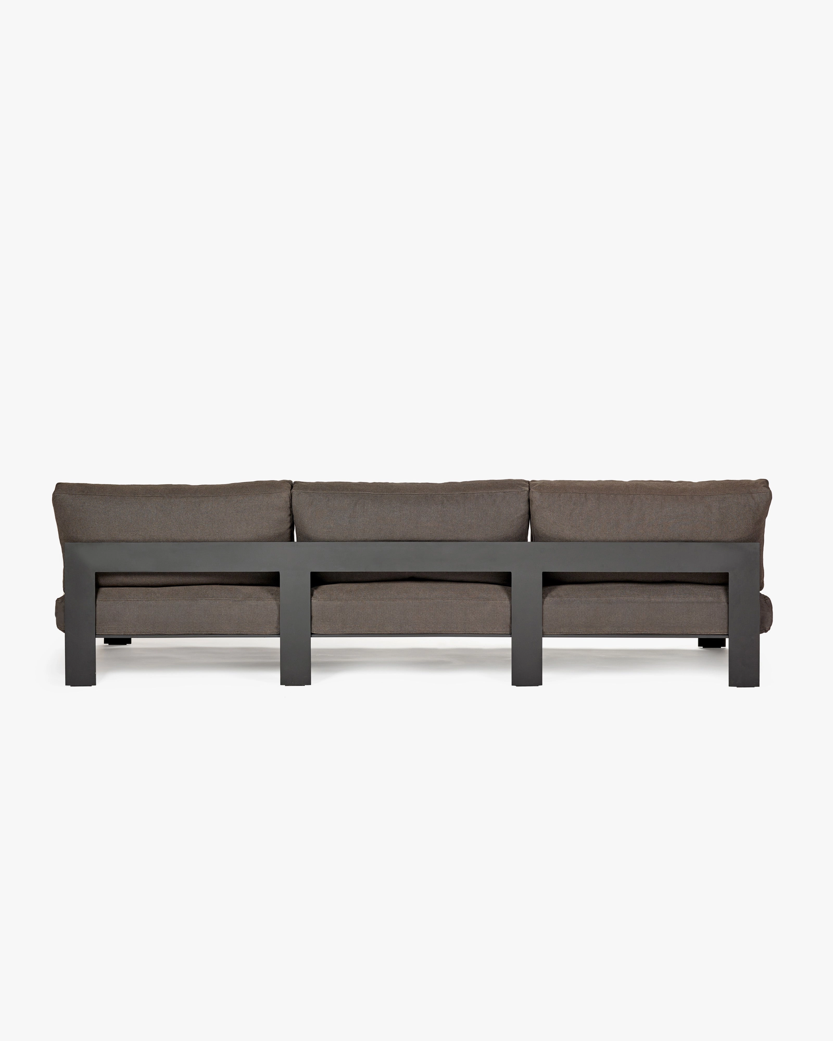 Bench three seater incl cushion outdoor umber