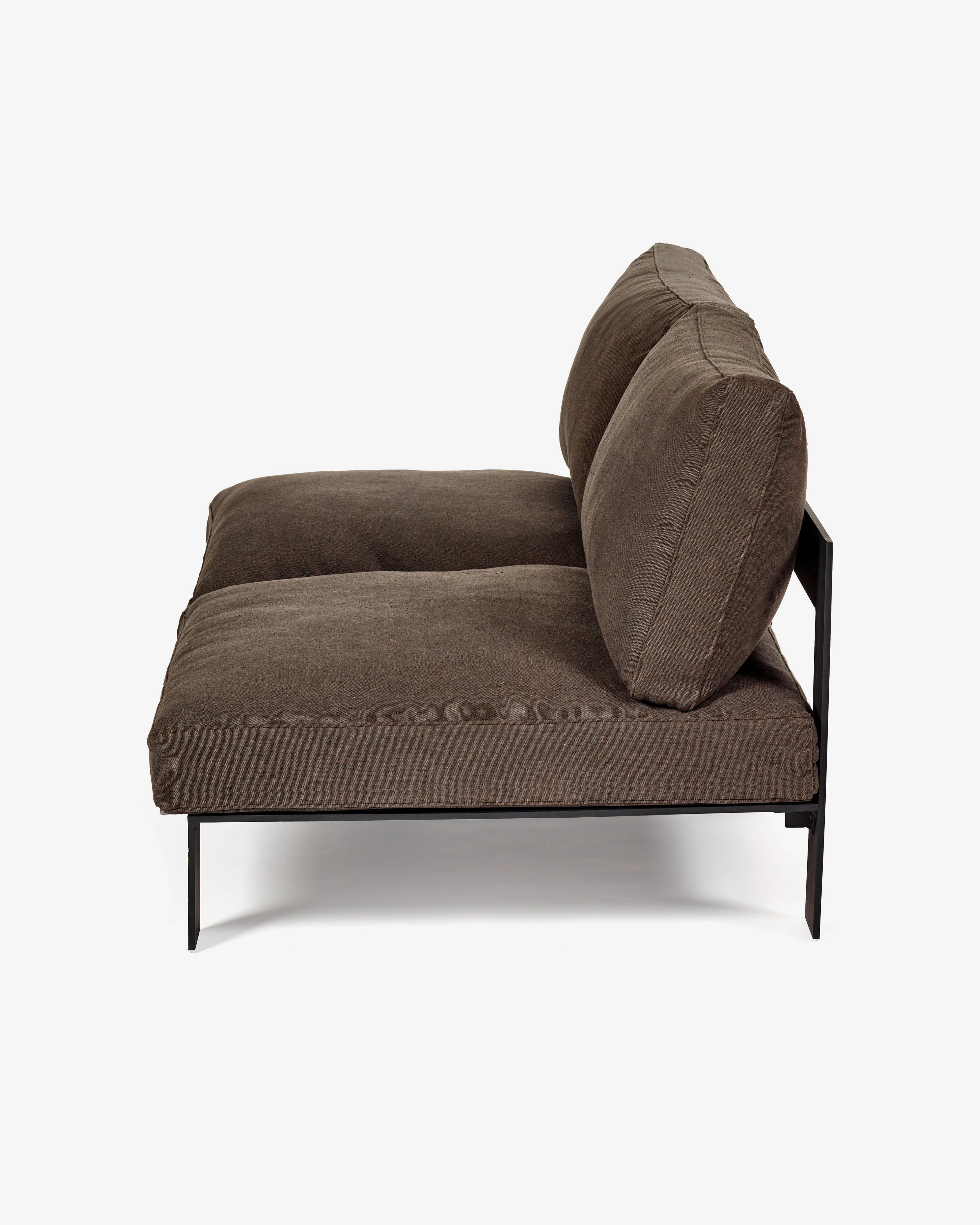 Bench two seater incl cushion outdoor umber