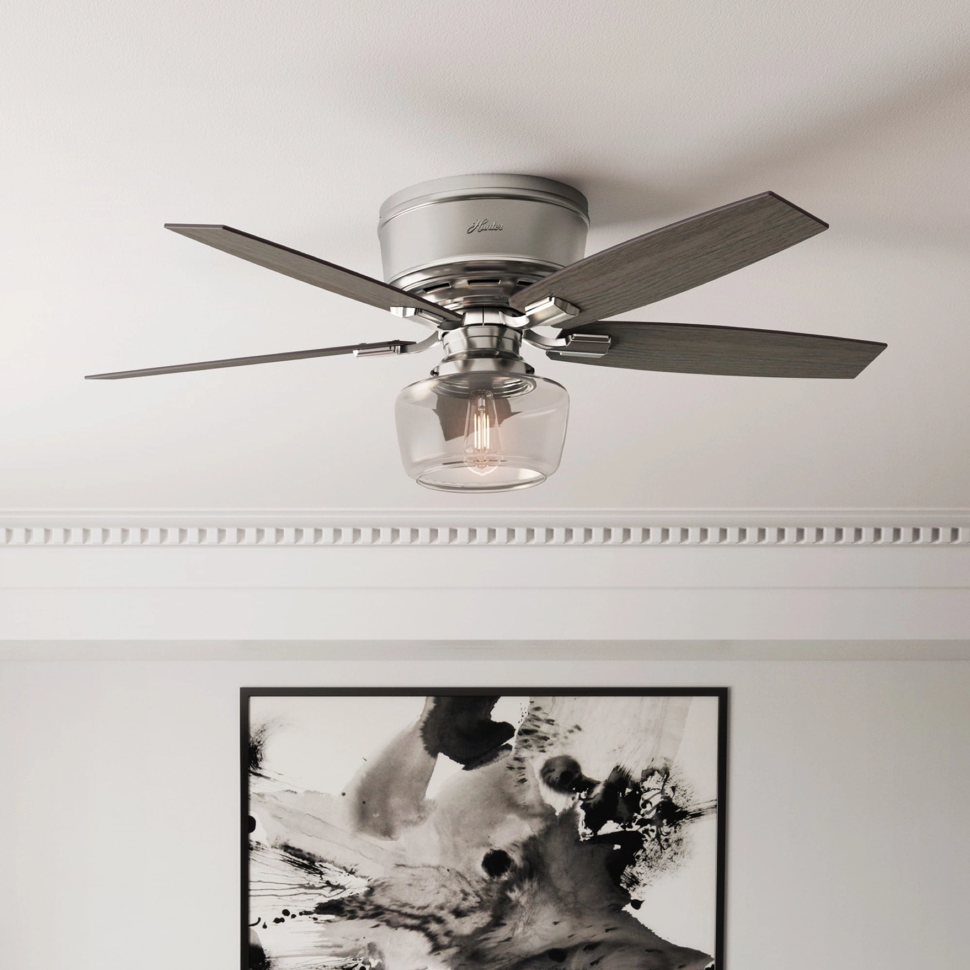 Bennett 52"Ceiling Fan Brushed Nickel Huggers Fans low price shop