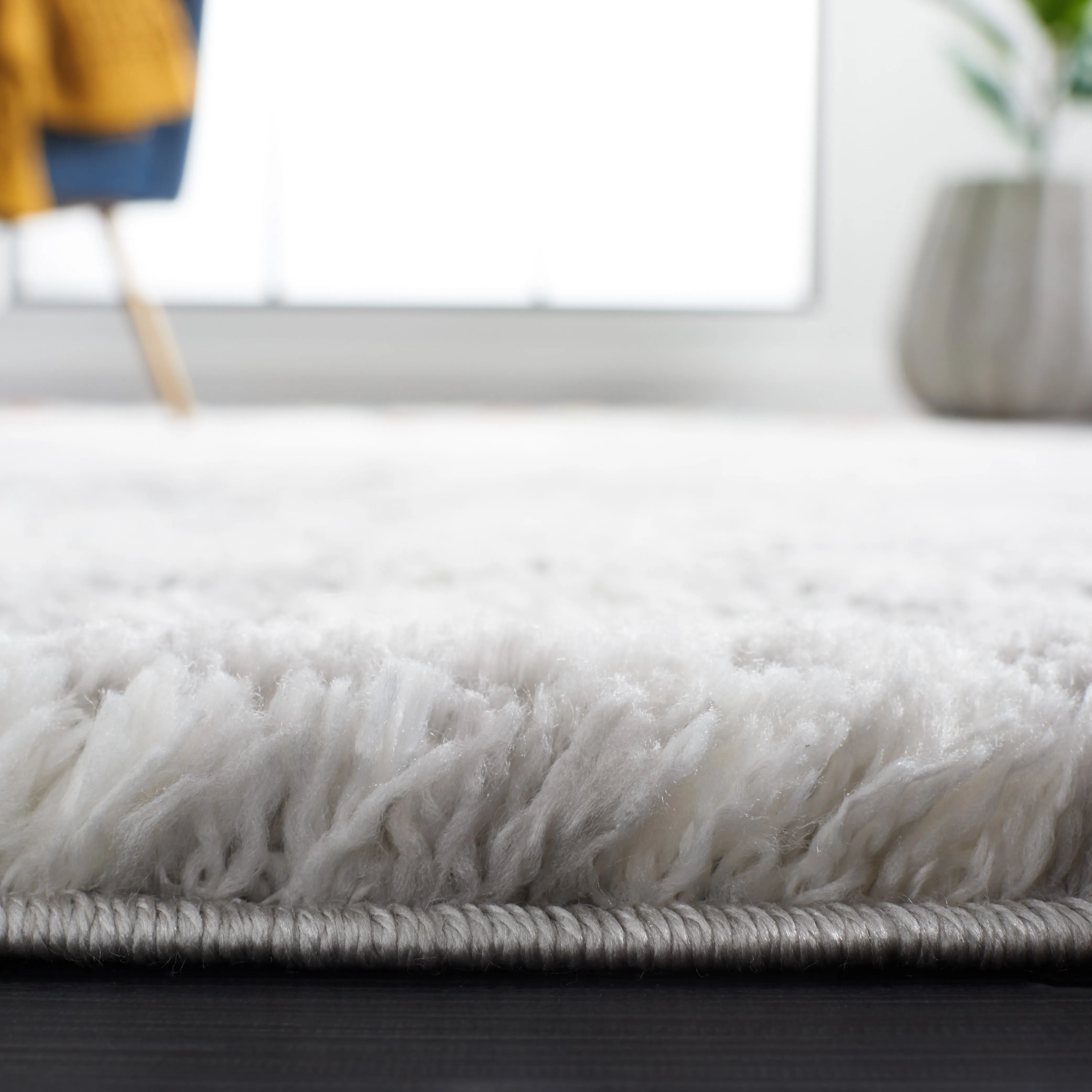 Berber Shag Machine Made Area Rug, Blue Rust / Ivory Contemporary Style Easy Care
