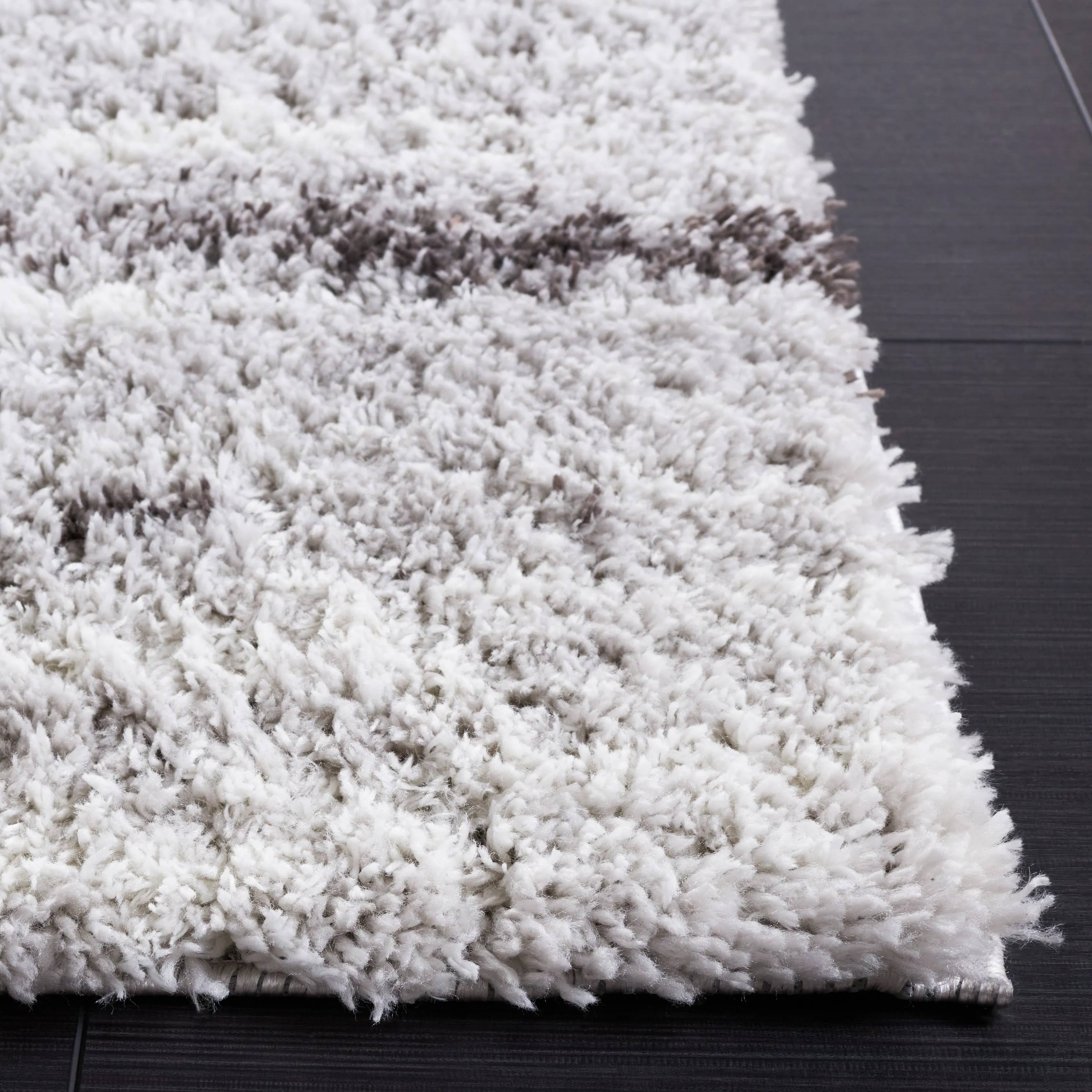 Berber Shag Machine Made Area Rug, Grey / Light Grey Contemporary Style Easy Care