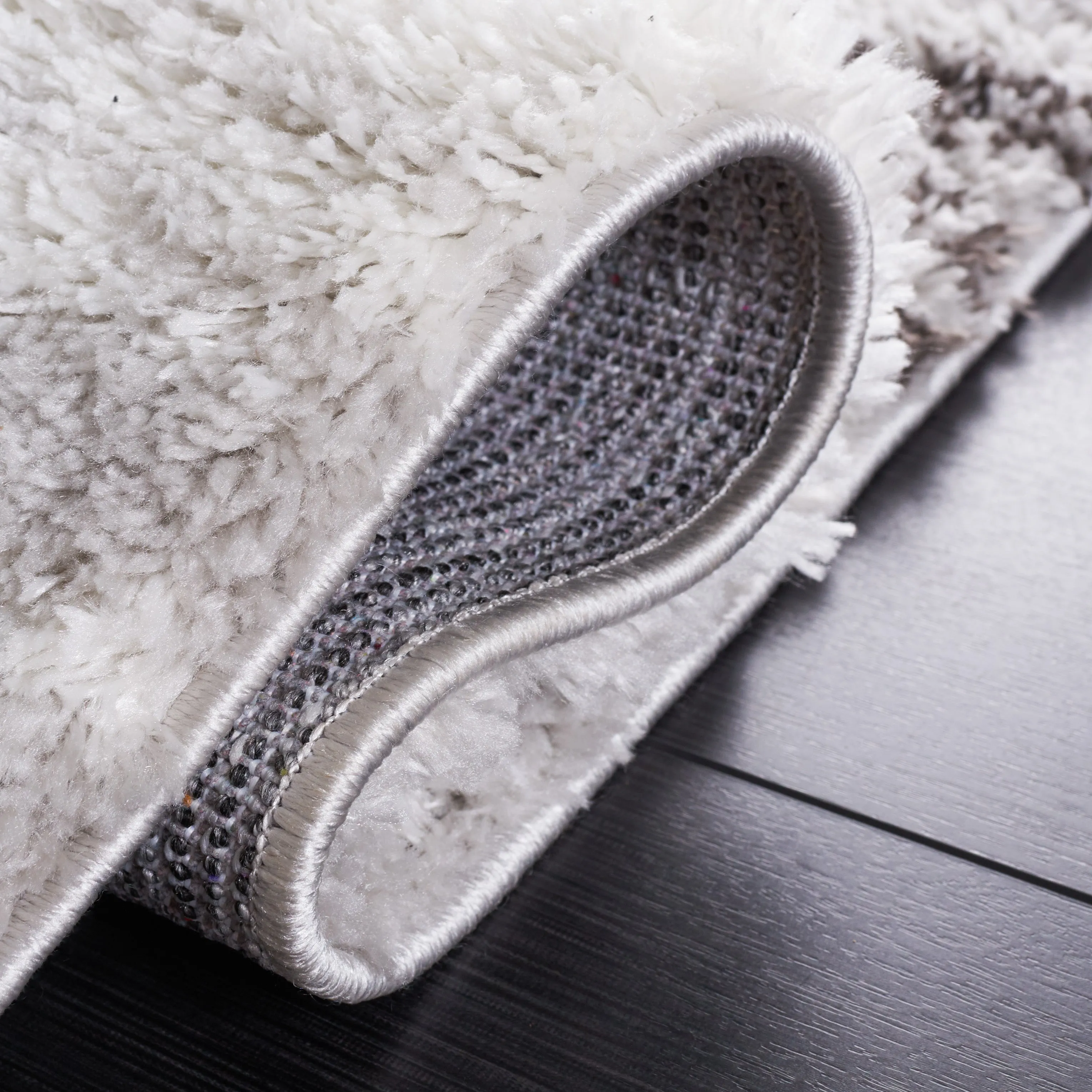 Berber Shag Machine Made Area Rug, Grey / Light Grey Contemporary Style Easy Care