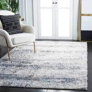 Berber Shag Machine Made Area Rug, Ivory / Charcoal Shag / Flokati Style Easy Care Area Rugs buy 1 get 1