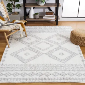 Berber Shag Machine Made Area Rug, Ivory / Grey Bohemian Style Easy Care Area Rugs buy 1 get 1