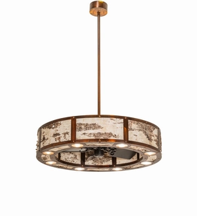 Birchwood 16 Light Chandel-Air Vintage Copper/Birch Wood Fandeliers FANS on sale now