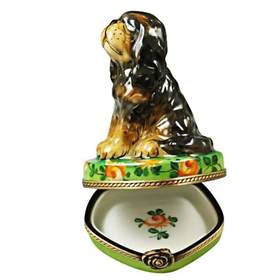 Black & Tan King Charles Spaniel Limoges Limoges Boxes collectors shop